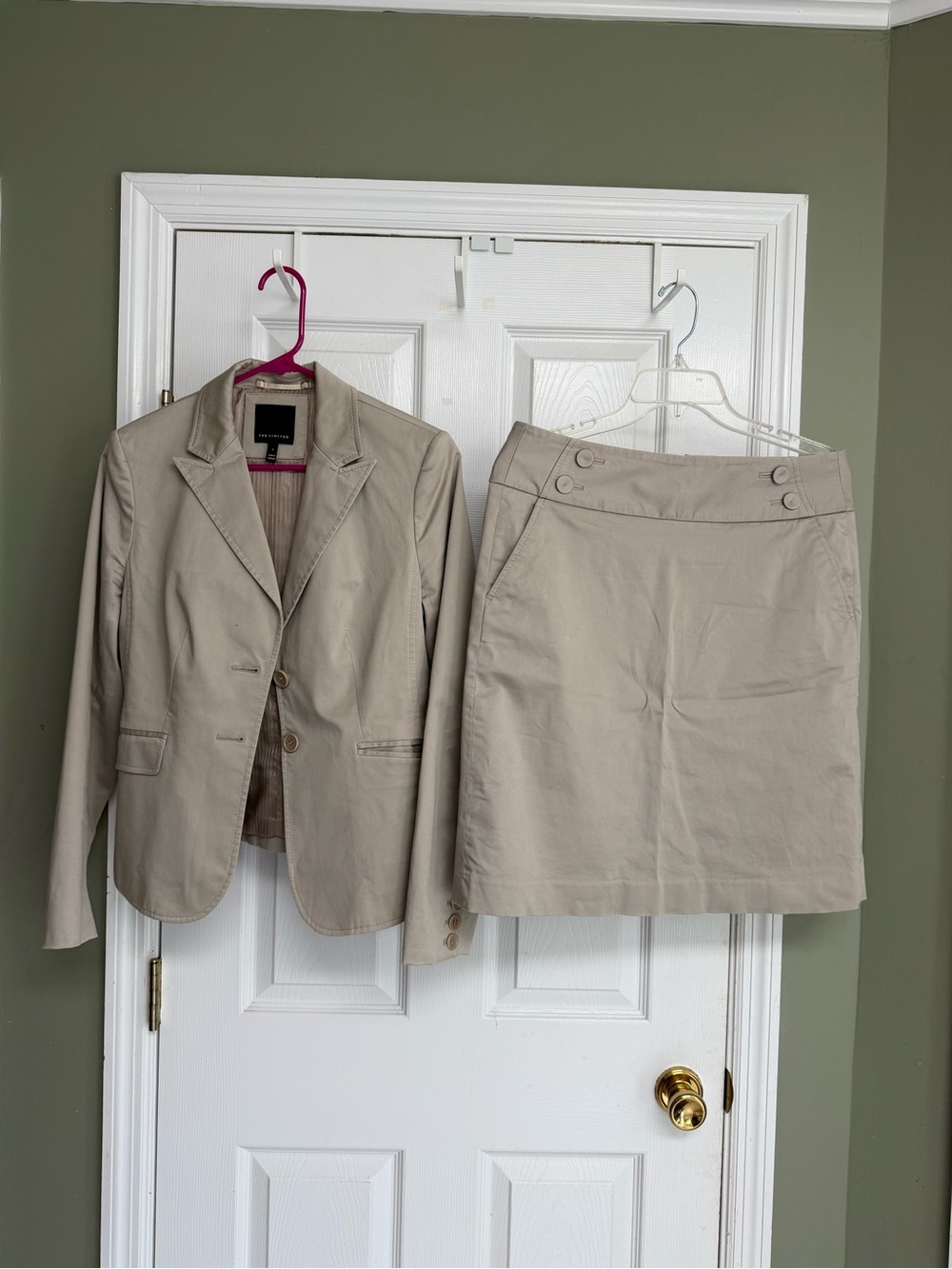 The Limited Beige Blazer & Skirt Suit Set